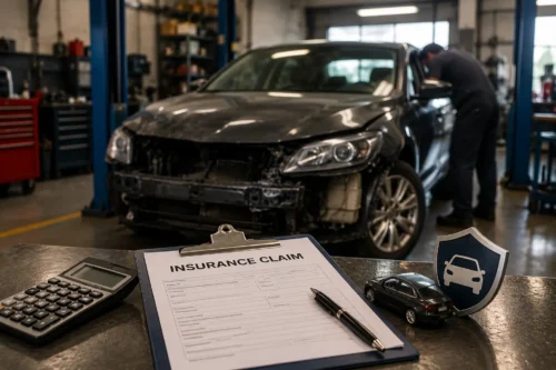 Alt Text Motor Insurance Claim Process at an Authorized Garage After a Car Accident
