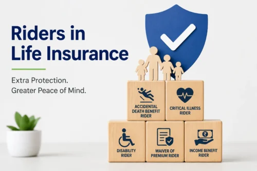 Riders in Life Insurance providing critical illness, accidental death and premium waiver protection for families